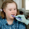 A girl during oralmotor therapy with the Z-vibe bite and chew tip xl